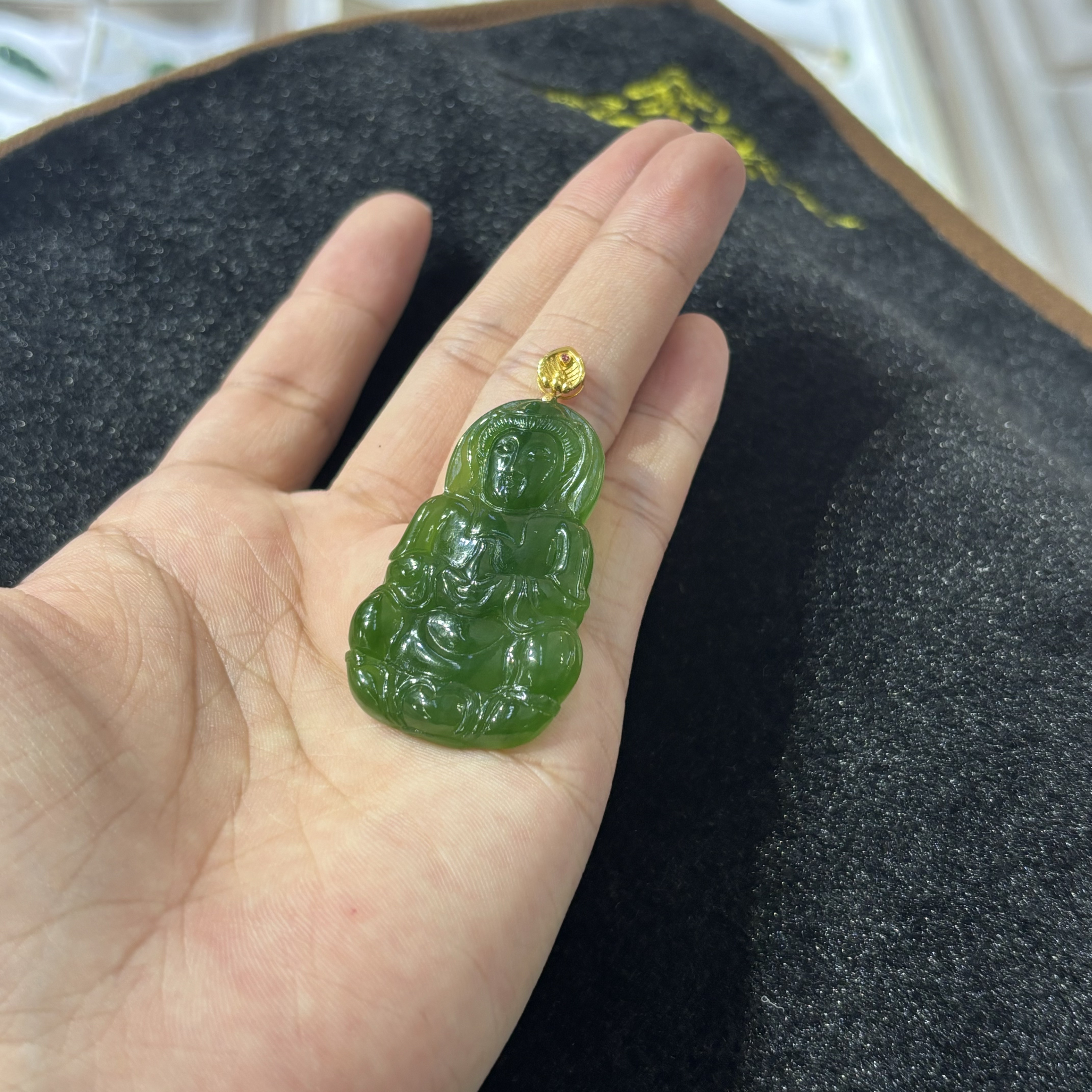 和田玉观音吊坠【小北质检】ZJH14Z29多样性发一