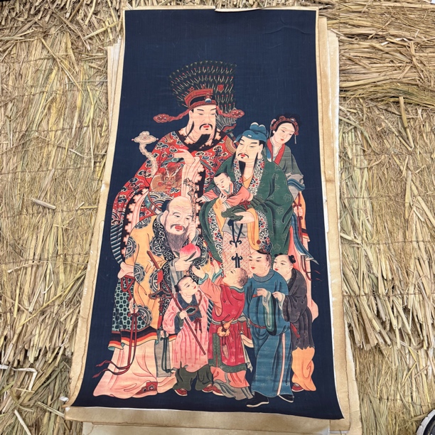 高端精品福禄寿三星绘画类唐卡AA94