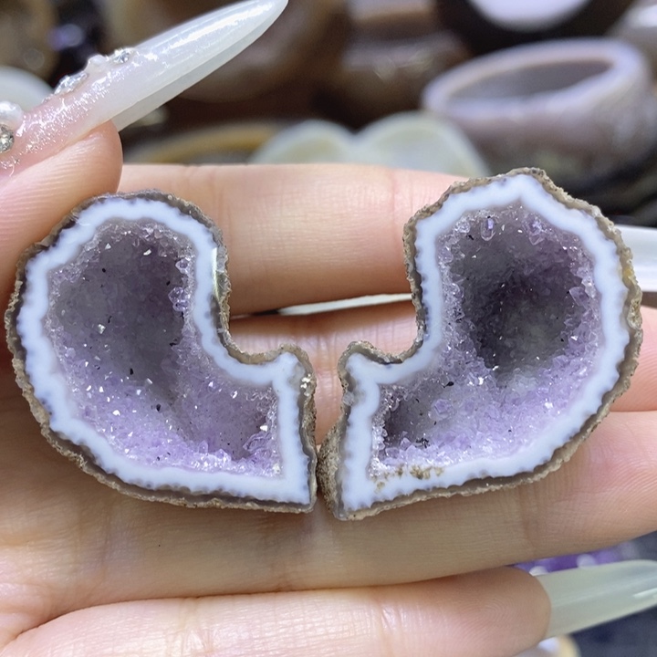 未镶嵌珠宝半成品紫晶紫晶兔耳朵