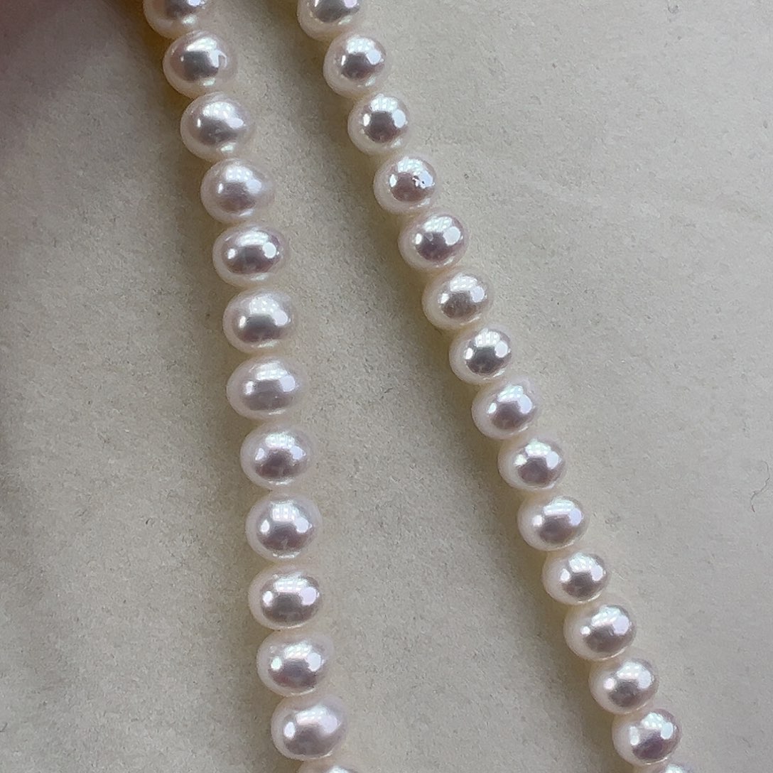 淡水珍珠项链银S925镶嵌➕7.8极光天女粉