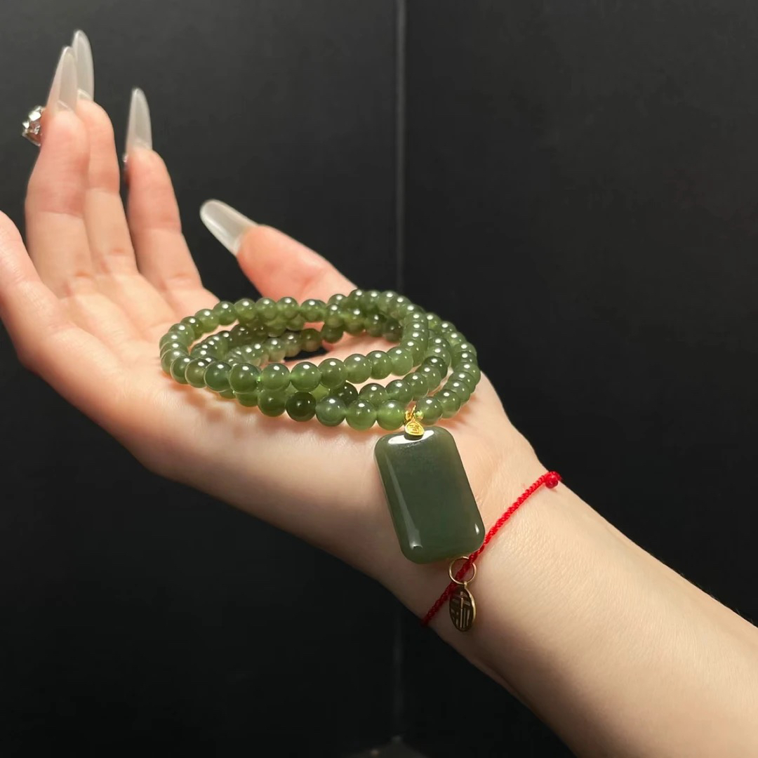 天然和田玉冰透平安无事牌吊坠