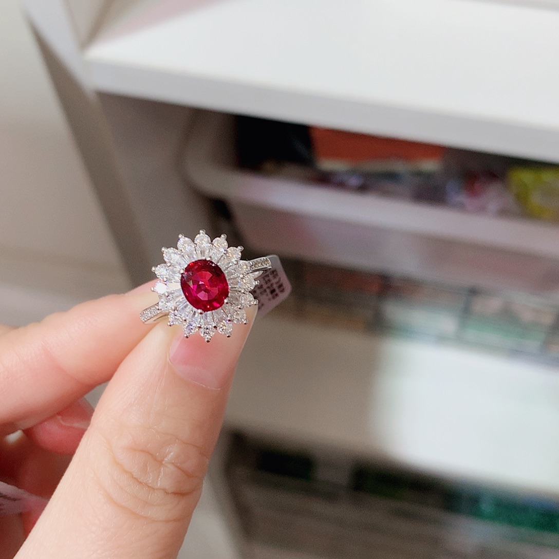 碧玺戒指银S925镶嵌臭*宝戒指超美