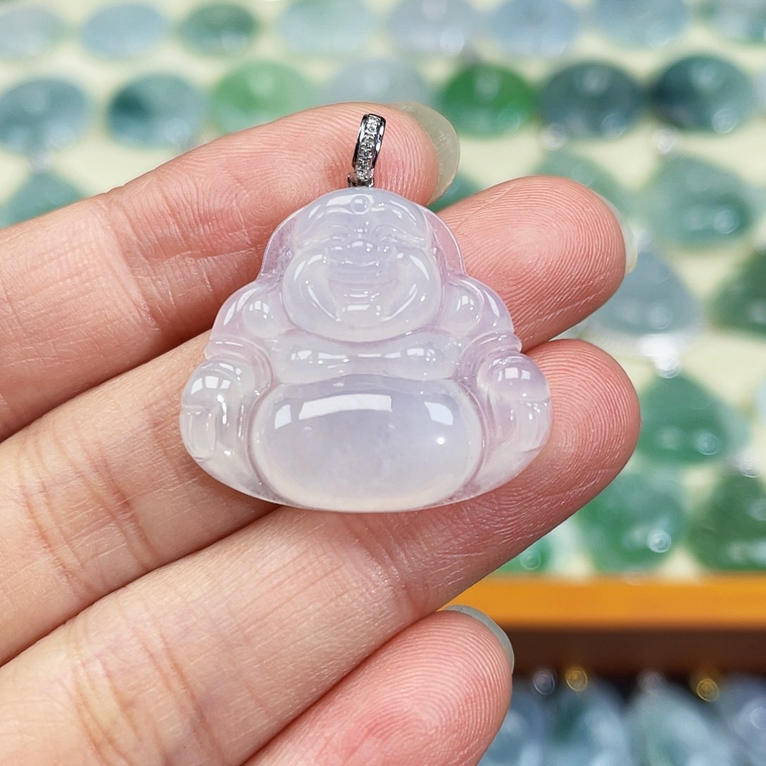 翡翠颈饰18K金镶嵌吊坠