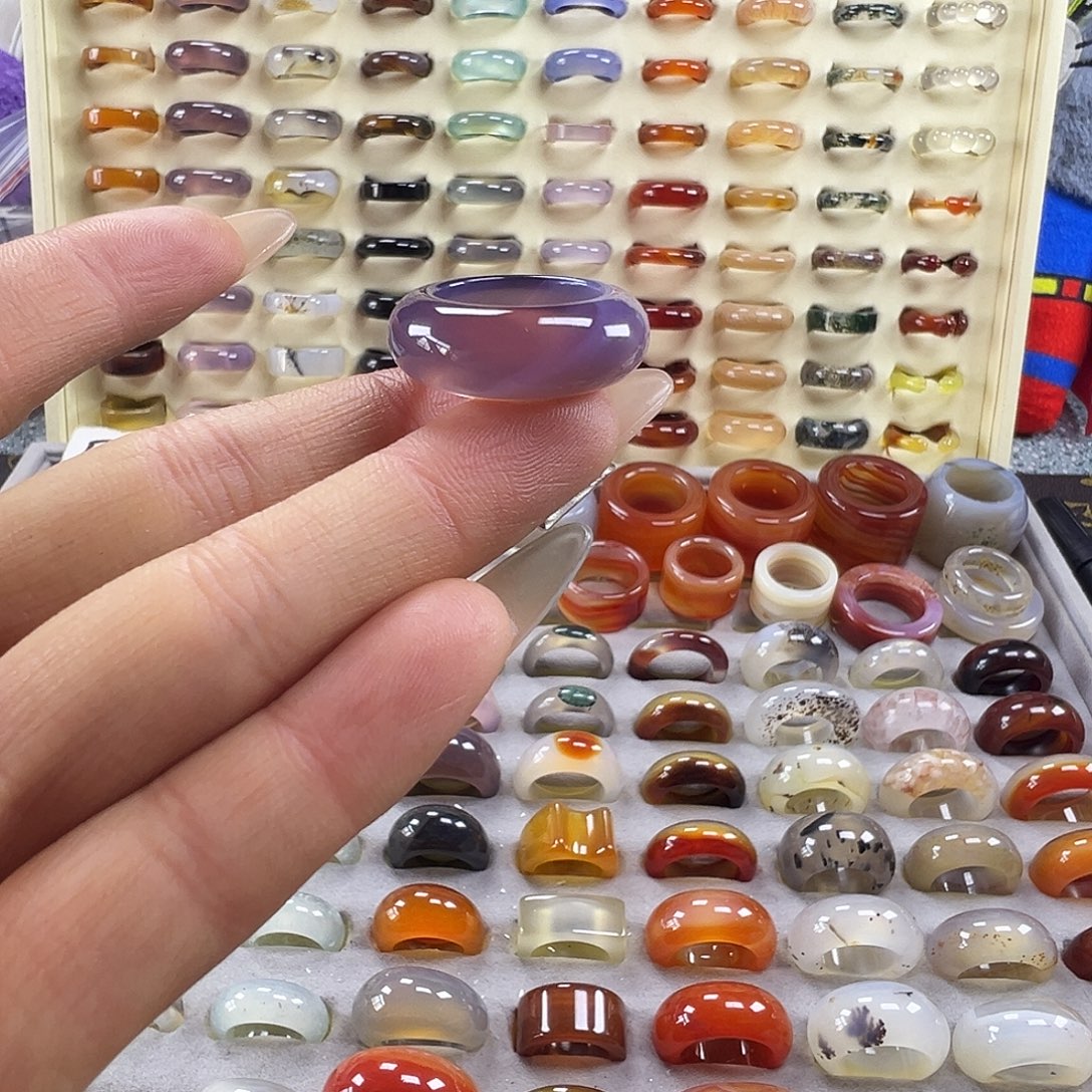 玛瑙/玉髓未镶嵌戒指A5不退换16.7港13+