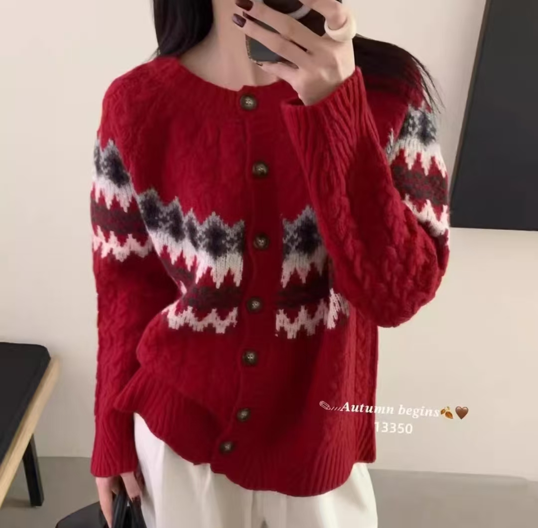 GMX-103-秋冬费尔岛系列羊毛开衫-W566