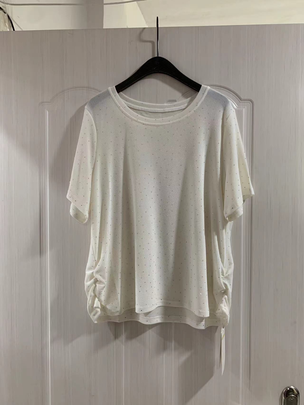 二姐家敏权3288百搭圆领短袖T恤夏季甜辣千金风