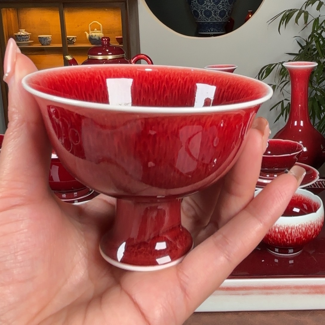 杯子景德镇原矿郎红主人杯