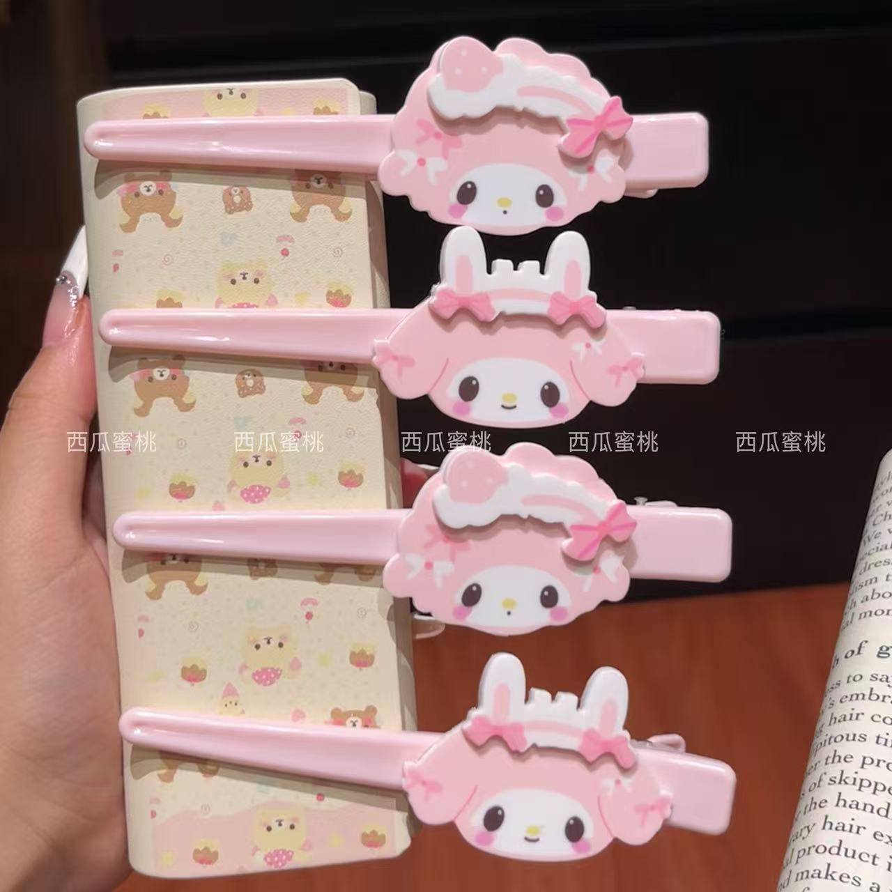 卡通美乐蒂发夹2025新款洗脸化装甲发卡侧边加刘海夹子头饰