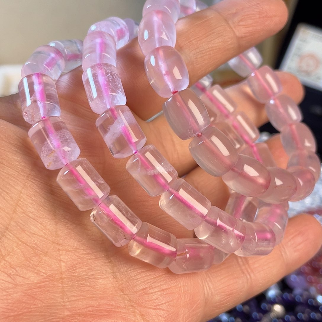 紫晶手链未镶嵌粉水晶tuo yusn