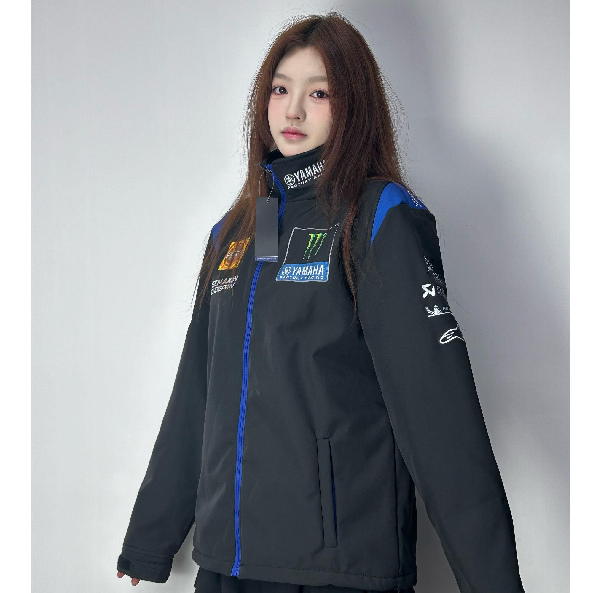 雅马哈YAMAHA秋冬厂队服字母刺绣夹克休闲通勤