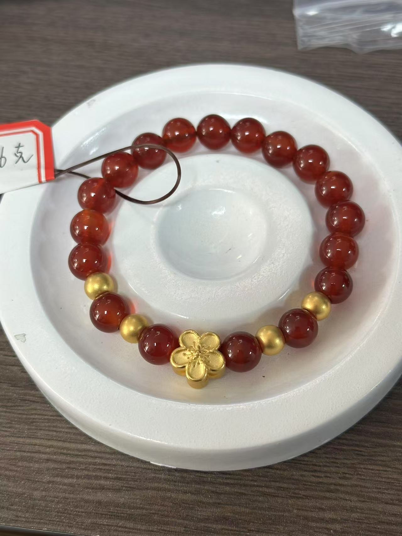 【足金999】卡6转运珠+黄金桃花