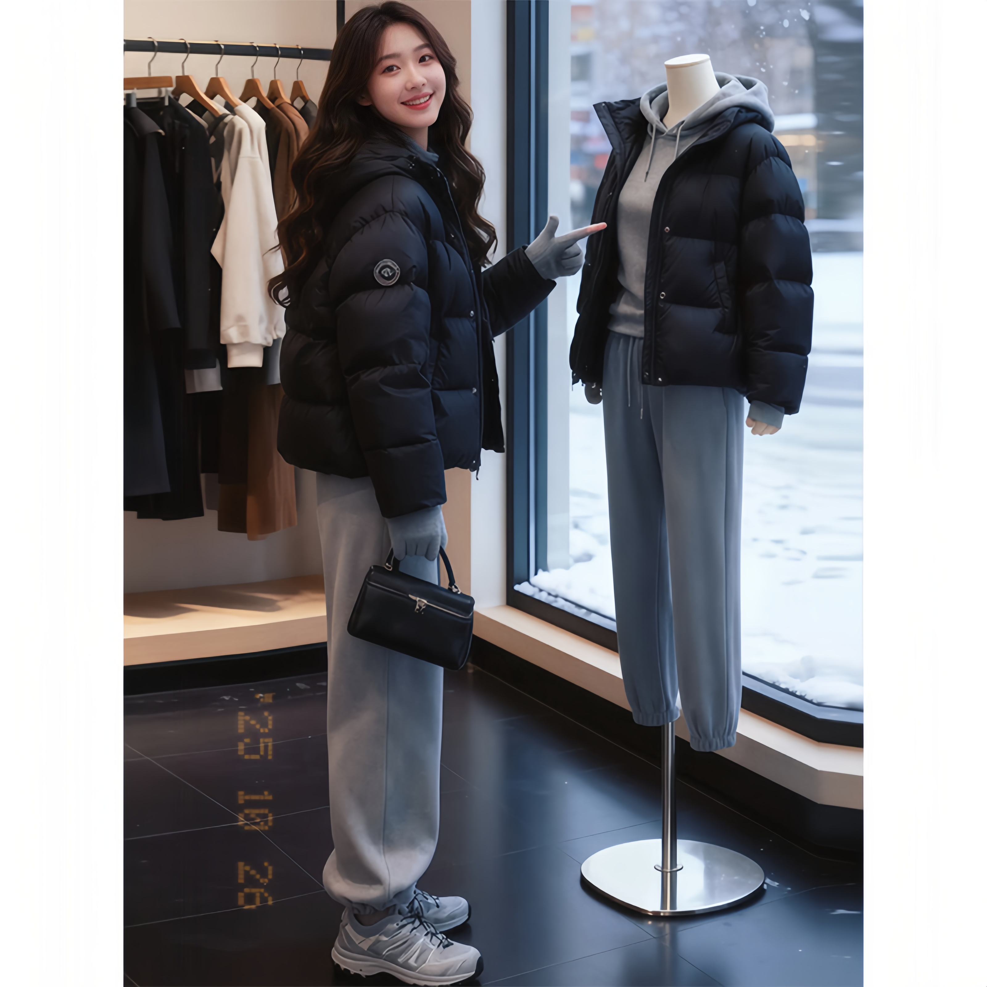 SHALLDOER【伦敦假日】韩系通勤棉服外套女2025秋冬酷飒保暖厚外套