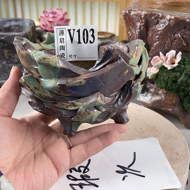 紫砂花盆景德镇陶瓷103