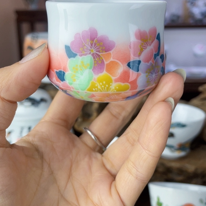 杯主人杯手绘釉下彩