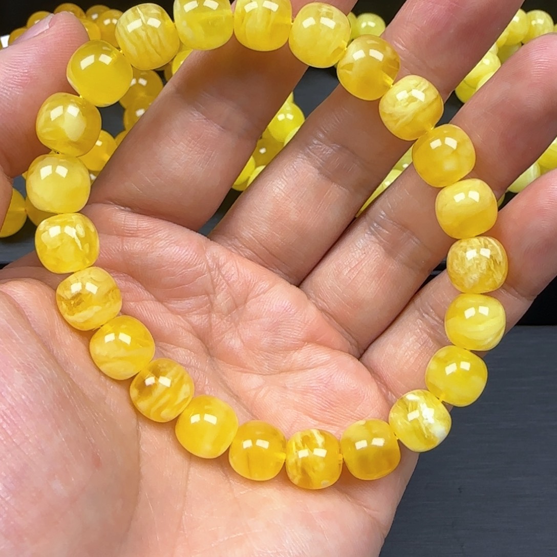 琥珀未镶嵌手链9mm12.7克