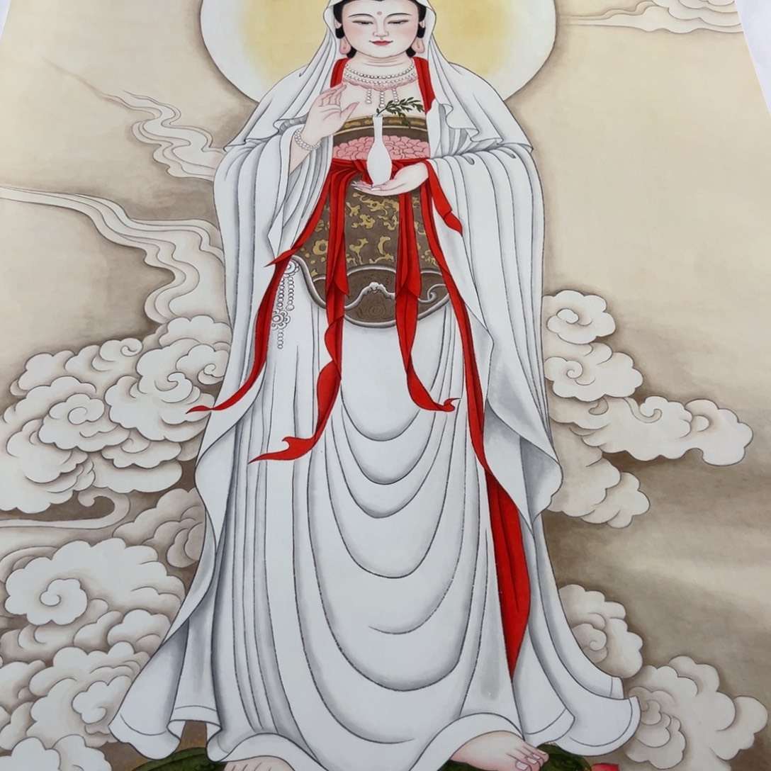 国画李老师白衣观音