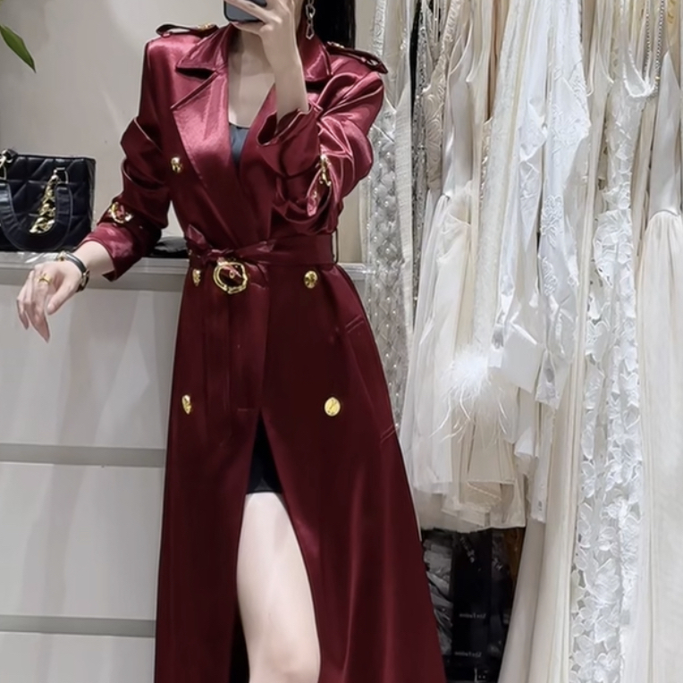 气质女主风格长款时尚高级感轻奢风衣外套