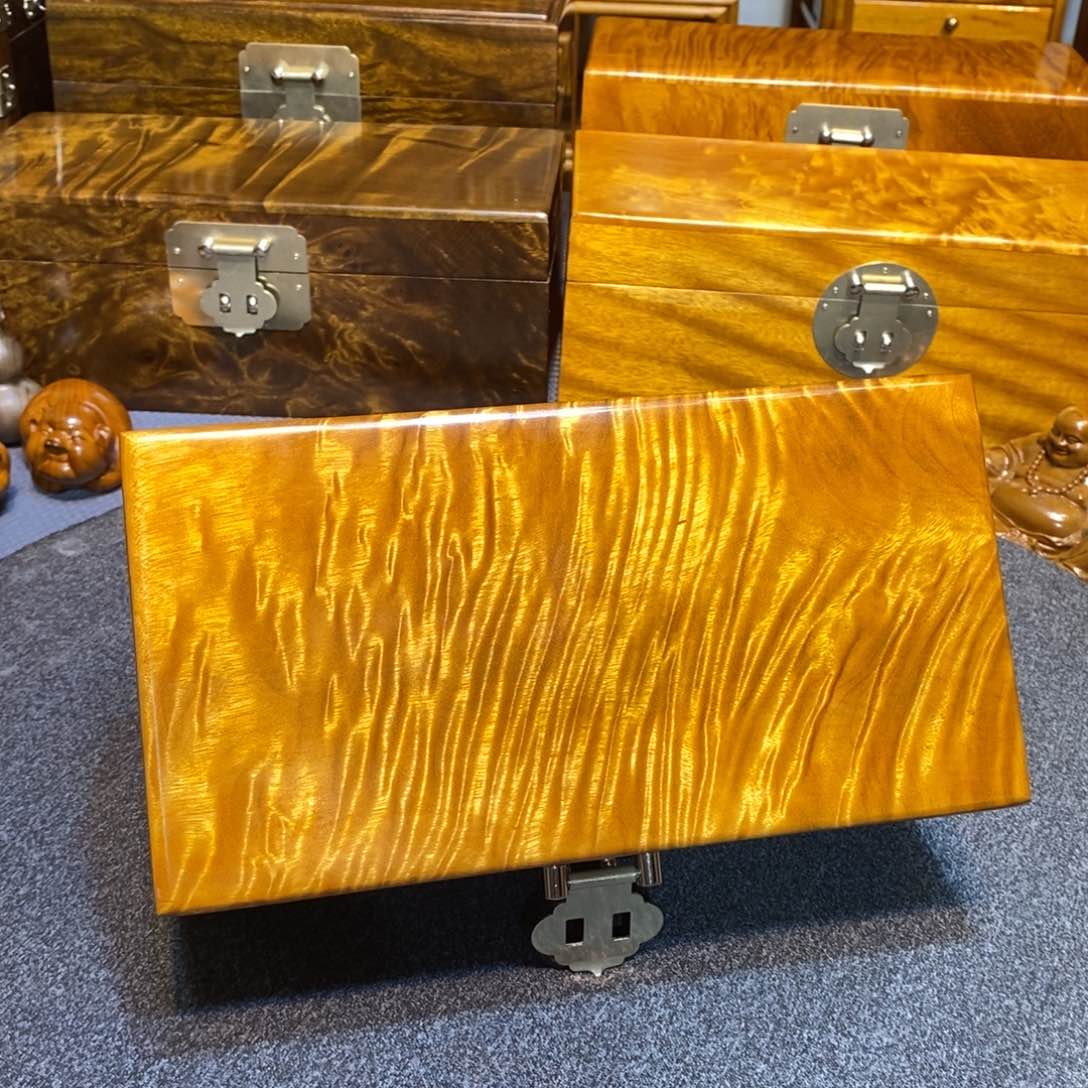 金丝楠小叶，首饰盒23cm