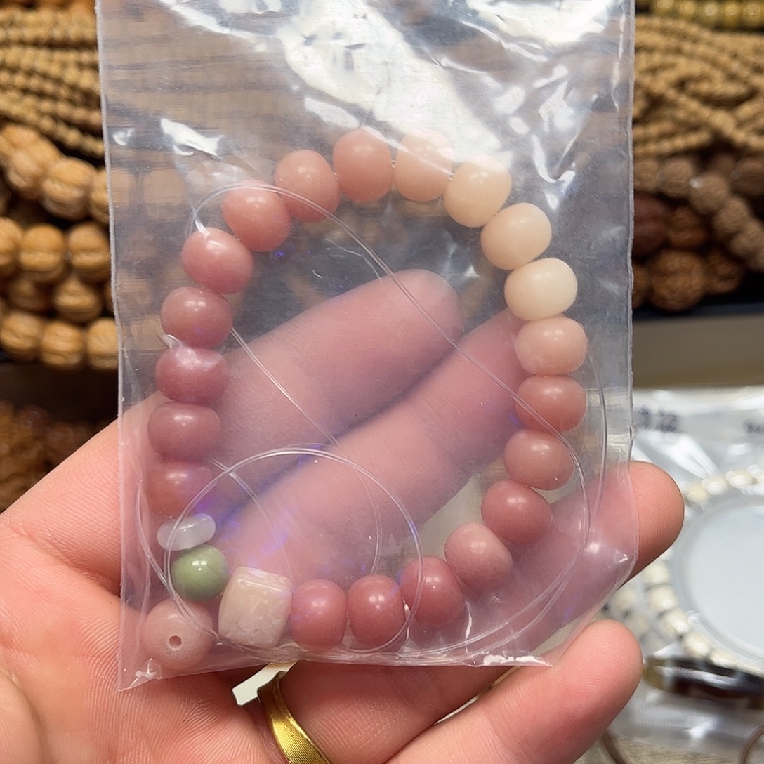 菩提手串/手链13-精品菩提根 白桃 