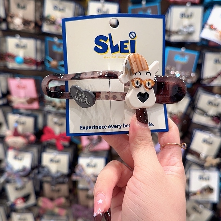 灰色豹纹西高地懒人夹