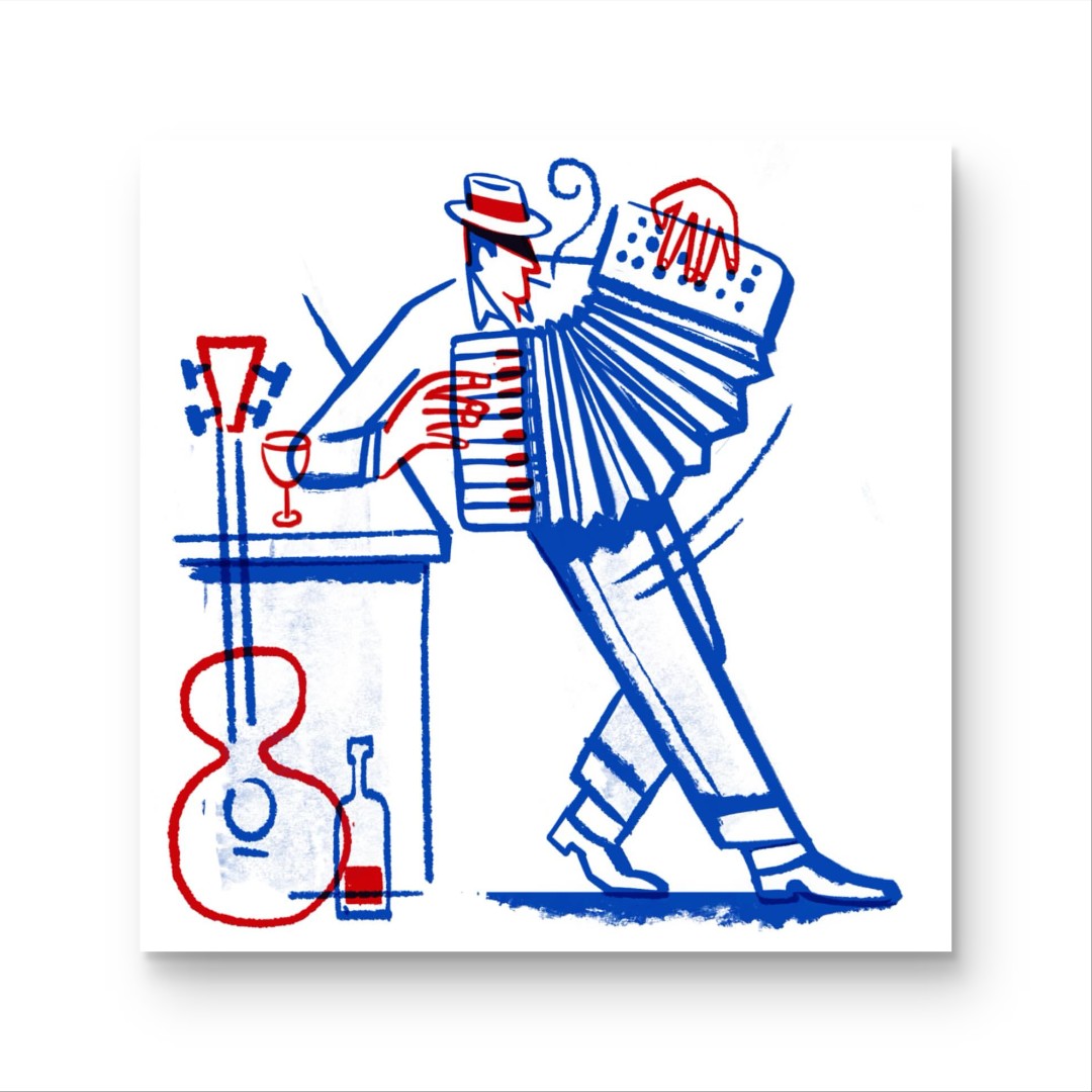 《手风琴》手绘画/50x50cm/创意系列CY-85