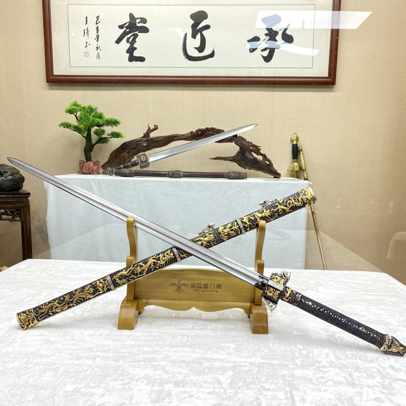 承匠堂银奖作品绝魔神剑陨铁夹钢瓦面未开刃