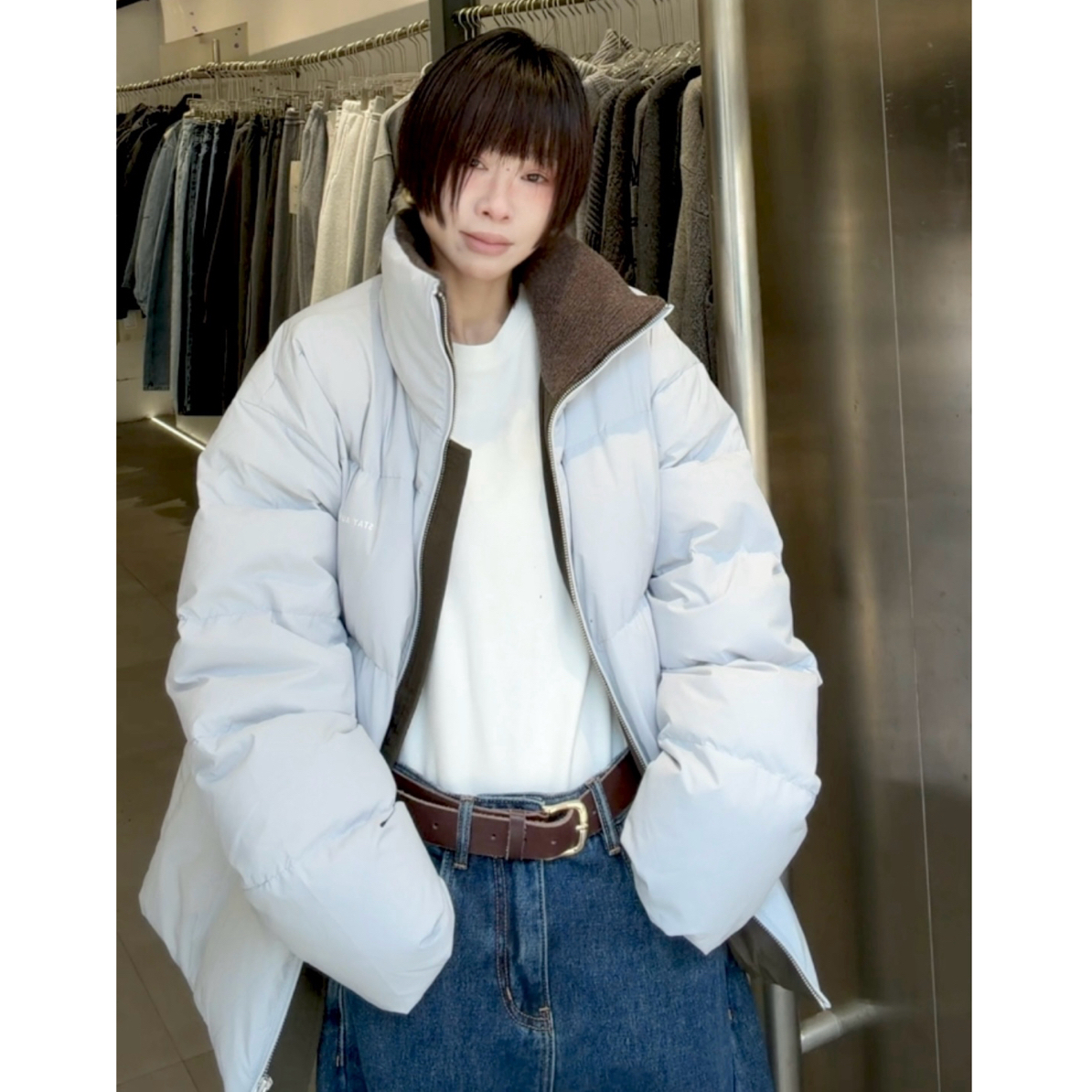 LIS&Az-【暖冬伴侣】撞色小标羽绒服WFJ6006