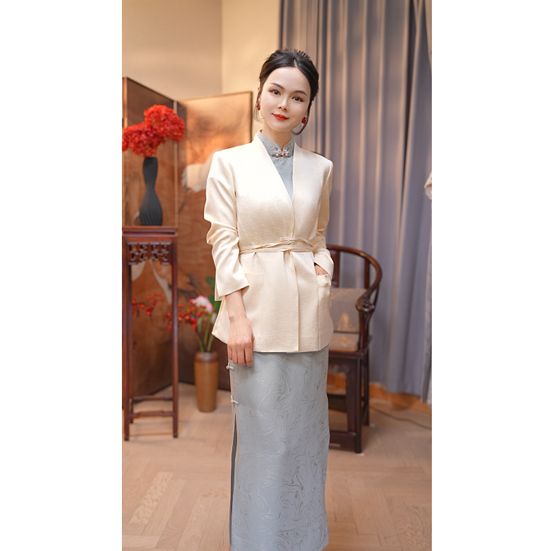 时尚西装 玲珑娇高端醋酸西装外套时尚气质修身显瘦日常百搭2025