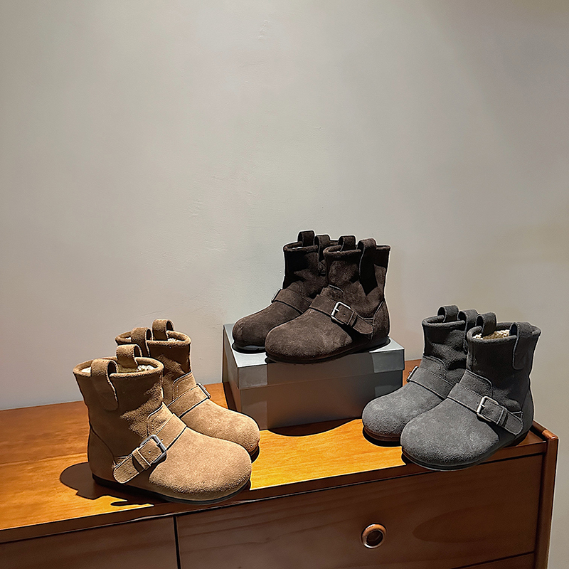 TS/TSTS2025新款冬季时尚休闲平底高帮加绒加厚雪地靴女