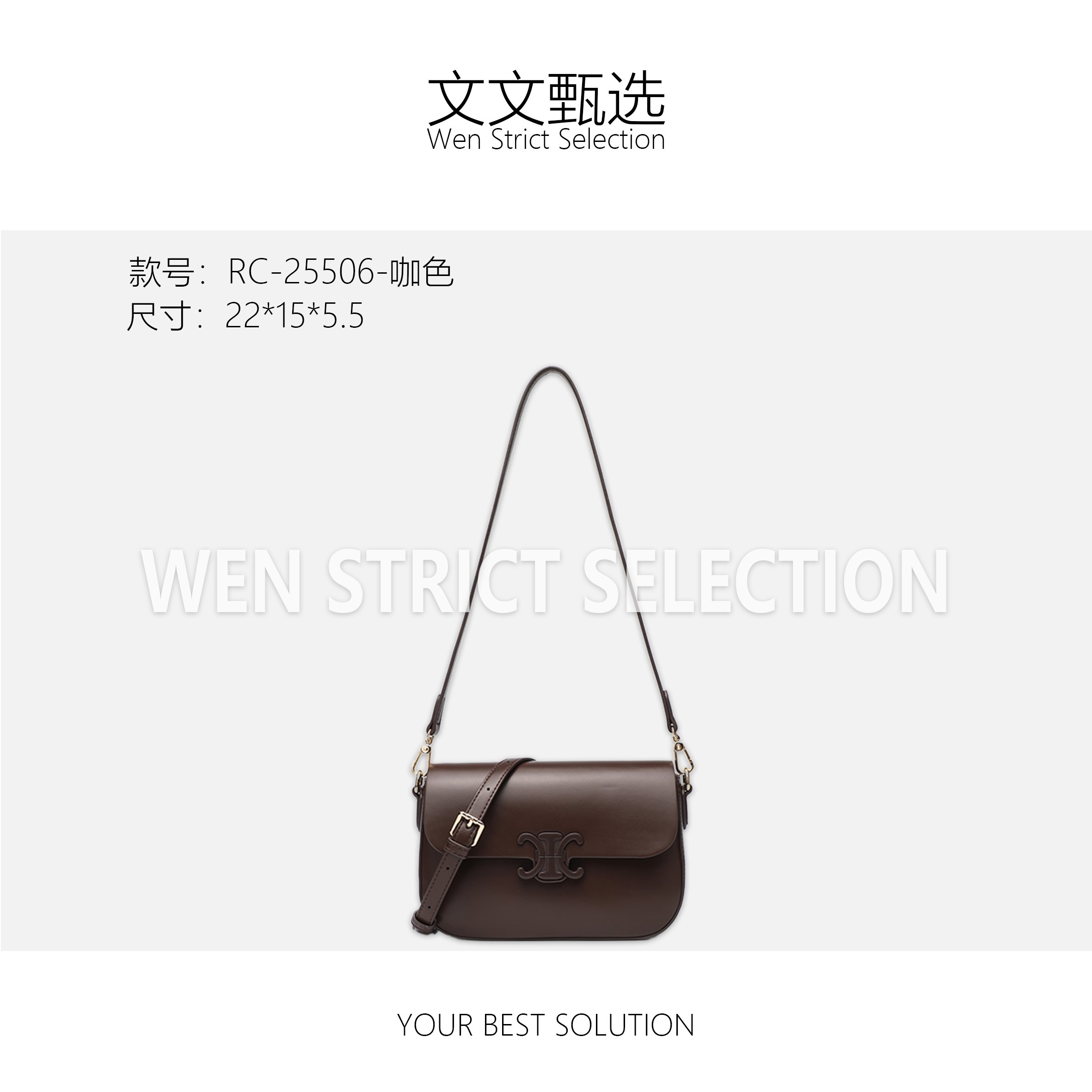 【文文甄选】RC-25506-咖色 轻奢时尚百搭新款女包