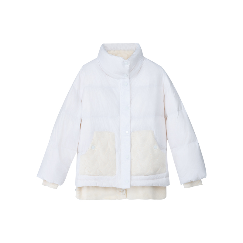 【小余专属】她翼冬季羽绒服女士纯色拼接保暖时尚立领YE4242334728