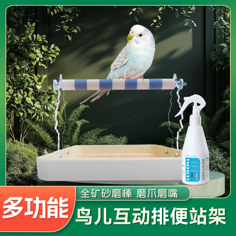 鹦鹉厕所站架定点排便神器训练互动磨爪嘴喙鸟用磨砂站杆玄风虎皮