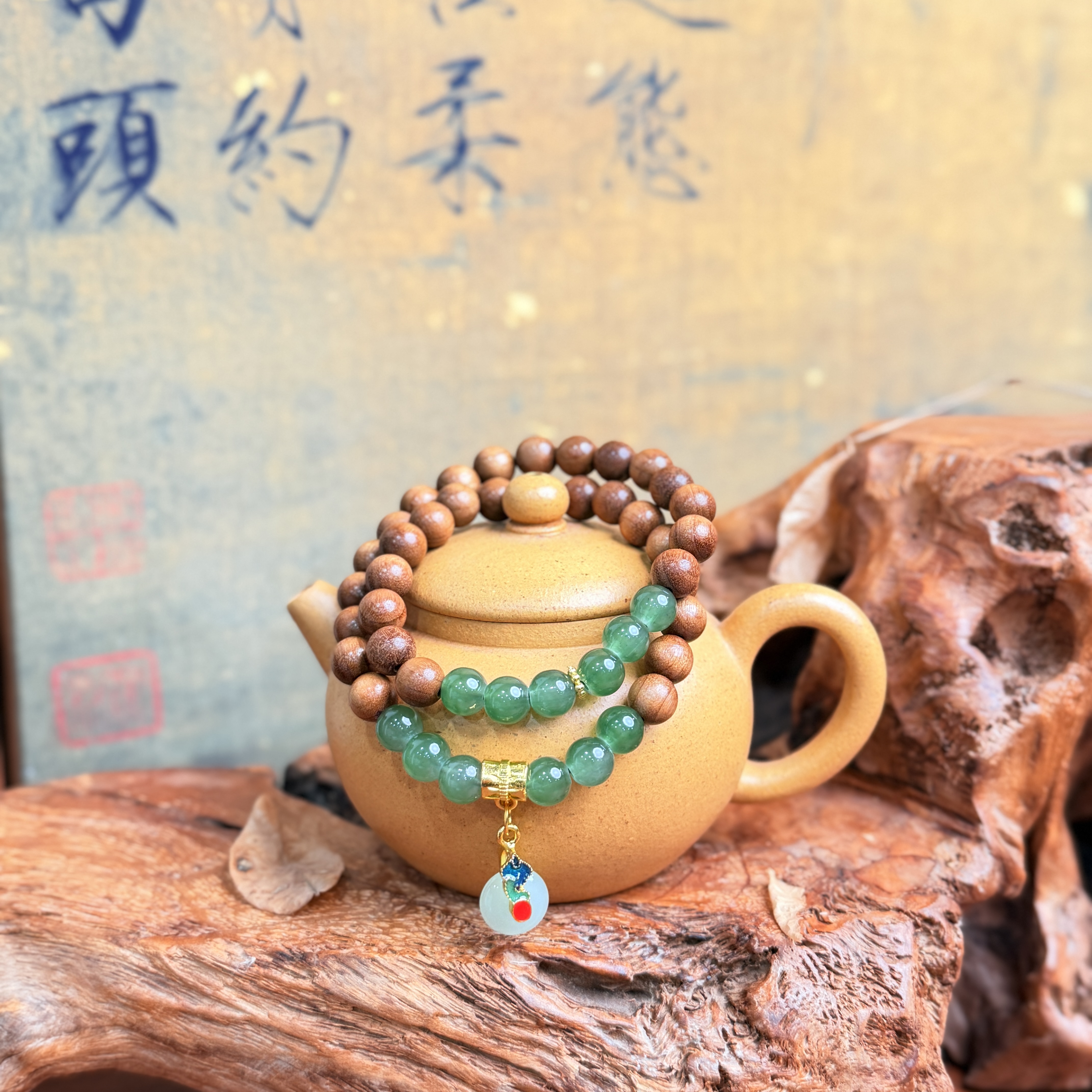 DA 1136-0.6金丝楠木带绿琉璃平安扣金丝楠木（无礼盒）