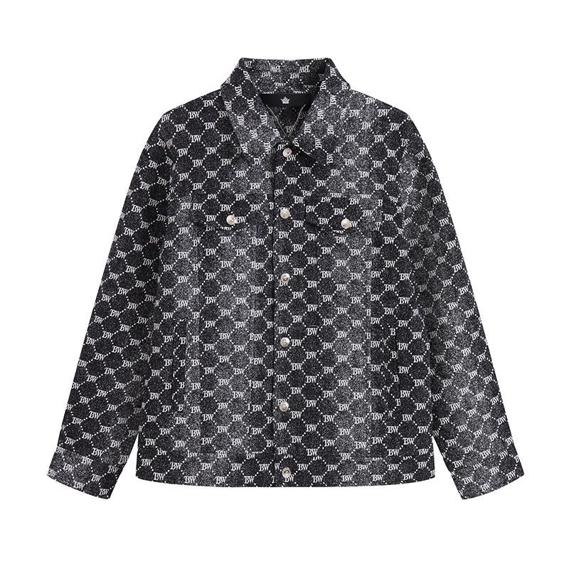 【爆爆专属】2025新款重工洗水提花渐变男士外套(6826)