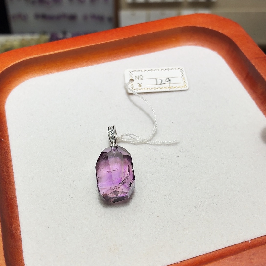 未镶嵌吊坠(不含链)水晶紫超七 成品 吊坠款