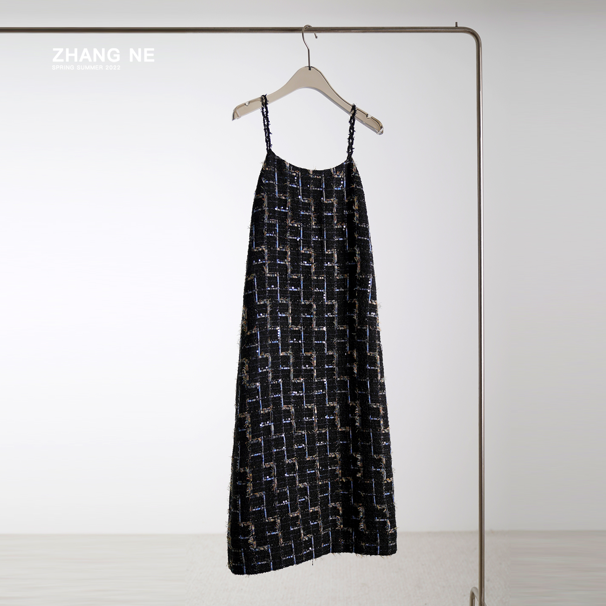 【ZHANG NE】羊毛粗花呢舒适百搭吊带连衣裙-23062012100