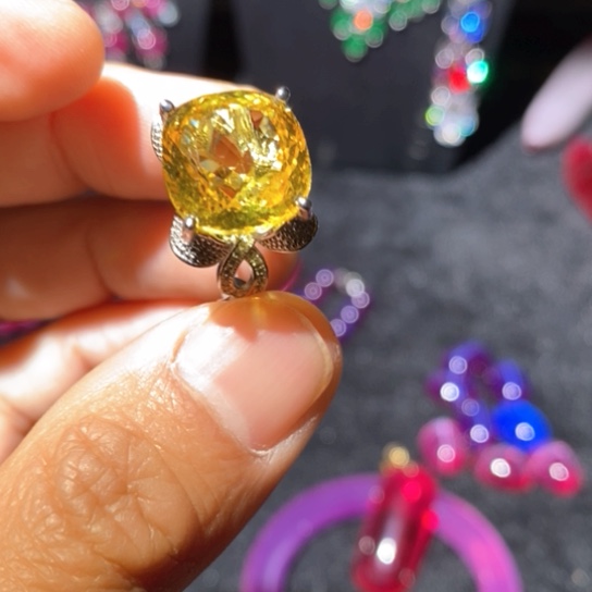 红宝石戒指银S925镶嵌