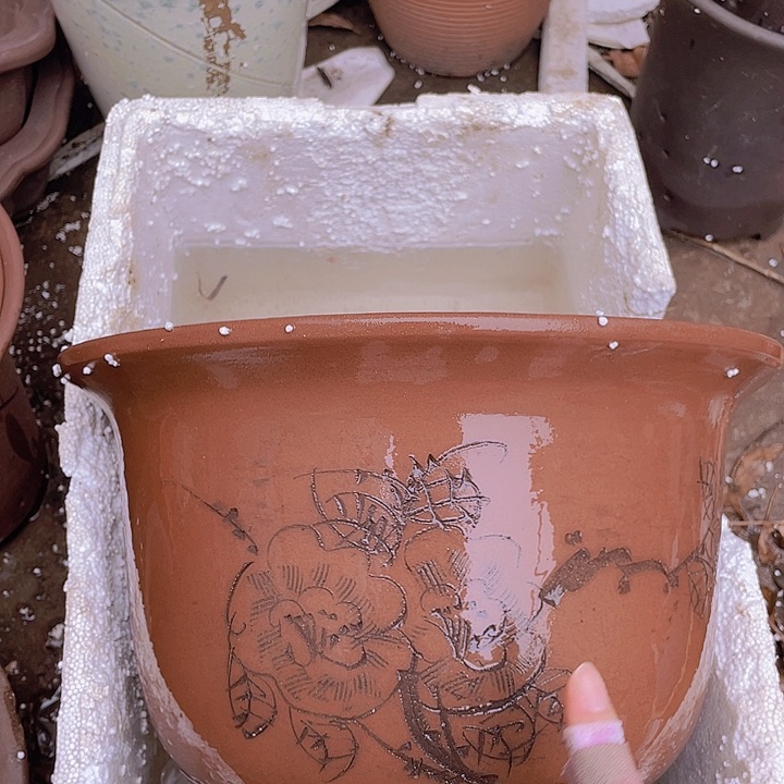 紫砂30平角金钟花盆花盆