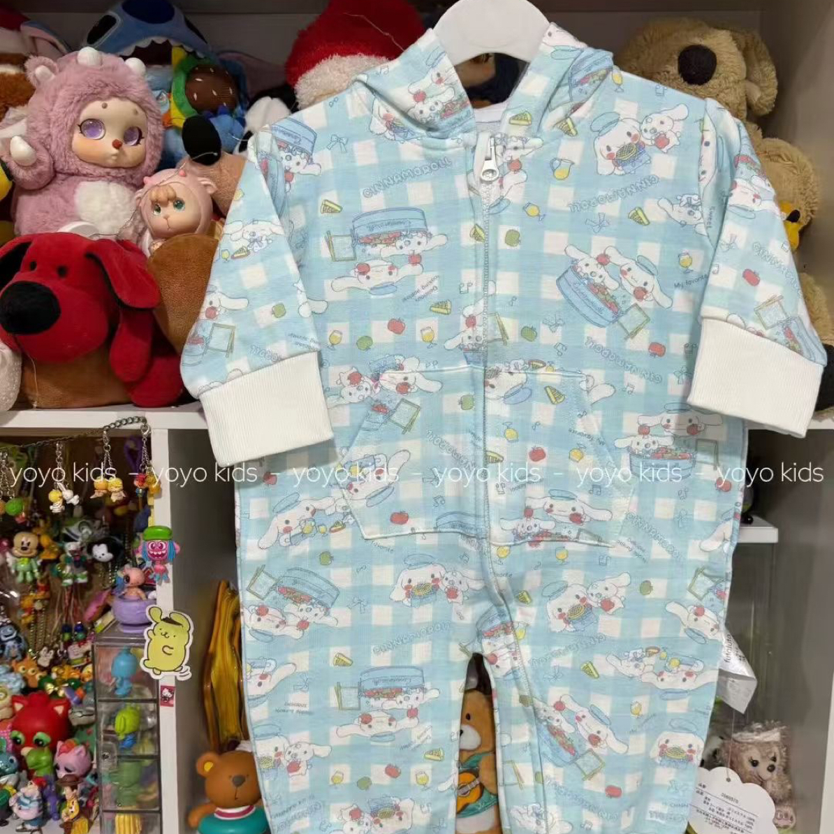 Bubu家卡通蓝色玉桂狗外出服（带帽子款）