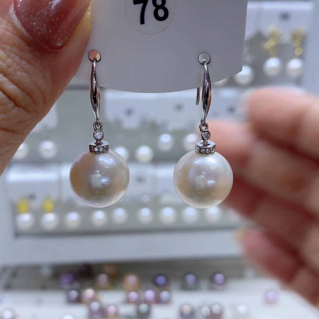淡水珍珠耳饰银S925镶嵌