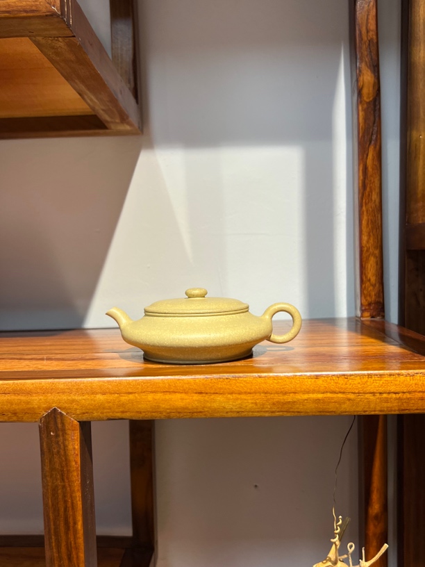 全手工～鸣远虚扁壶～4号井绿泥