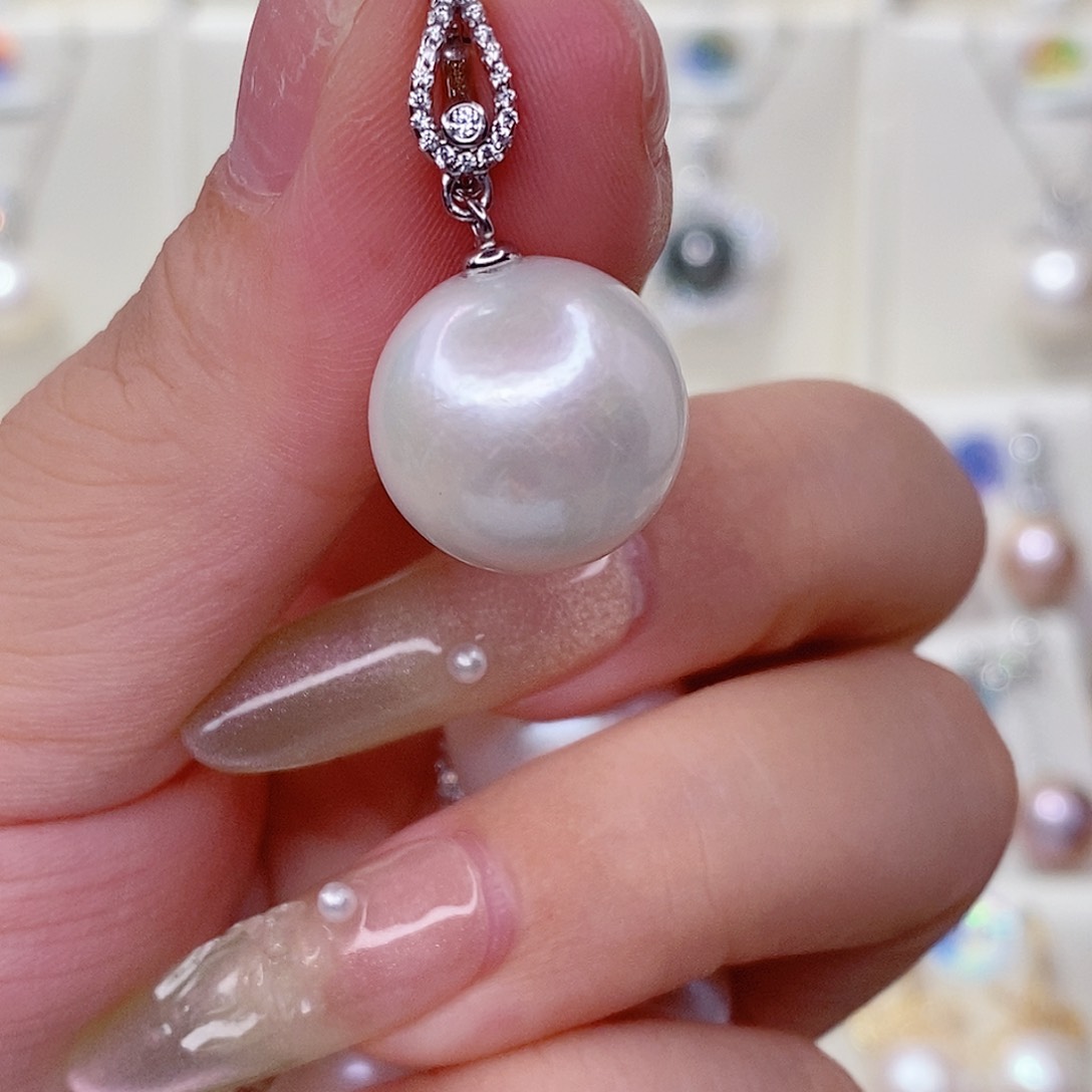 北***可淡水珍珠银S925镶嵌吊坠(赠链)15➕