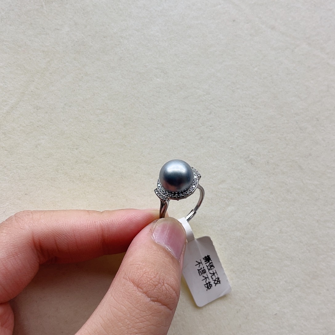 海水珍珠银S925镶嵌戒指