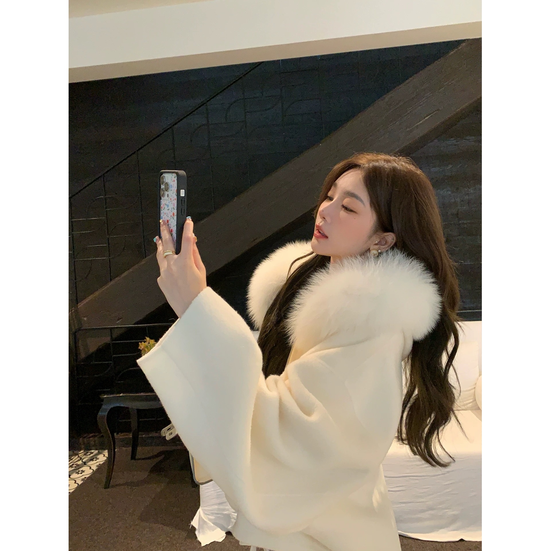 【A1501-A1510】长款加绒加厚款女直筒型毛呢外套外套百搭冬季秋冬