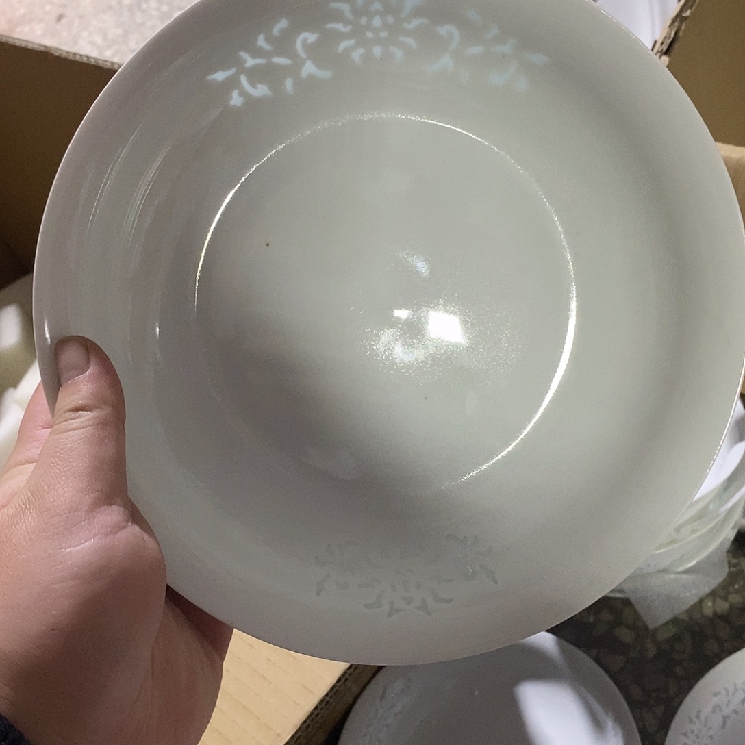 摆件瓷8寸高温玲珑瓷盘2支