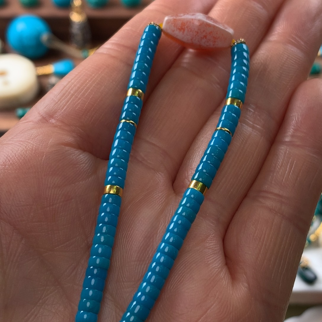 绿松石手串18K金镶嵌