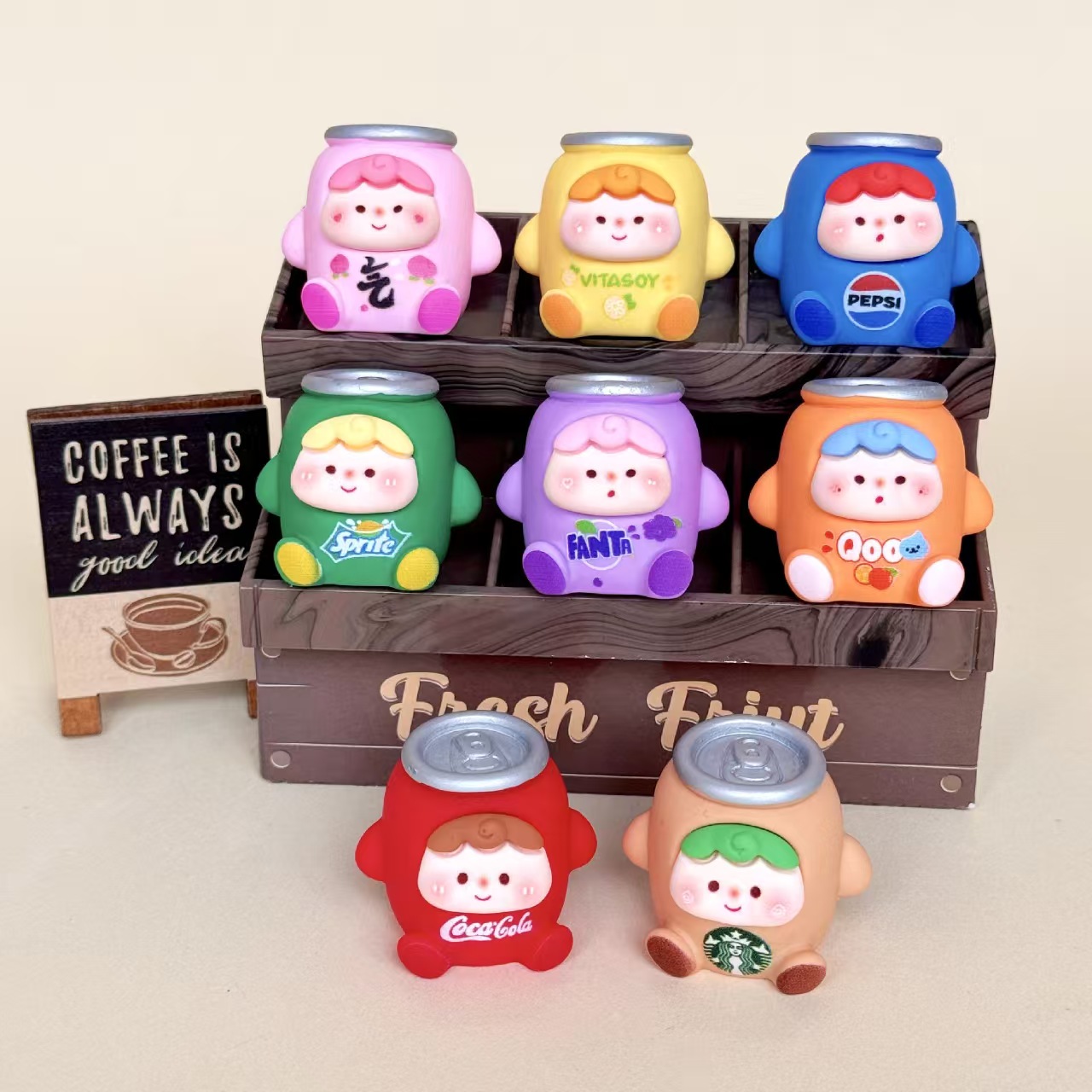 网红树脂实色手感漆易拉罐摆件