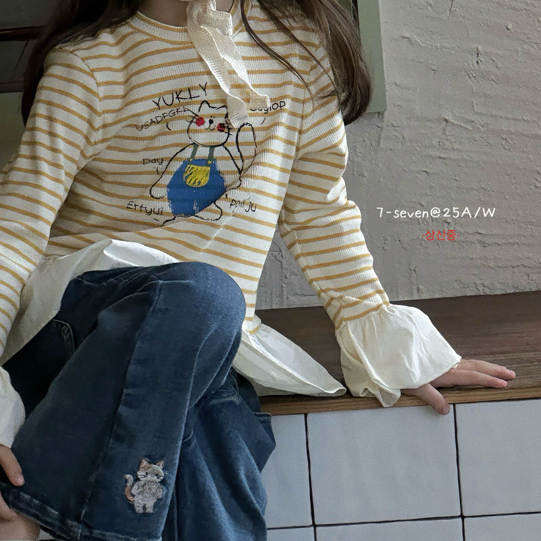 7seven·2025秋～刺绣小猫牛仔裤7089女童可爱