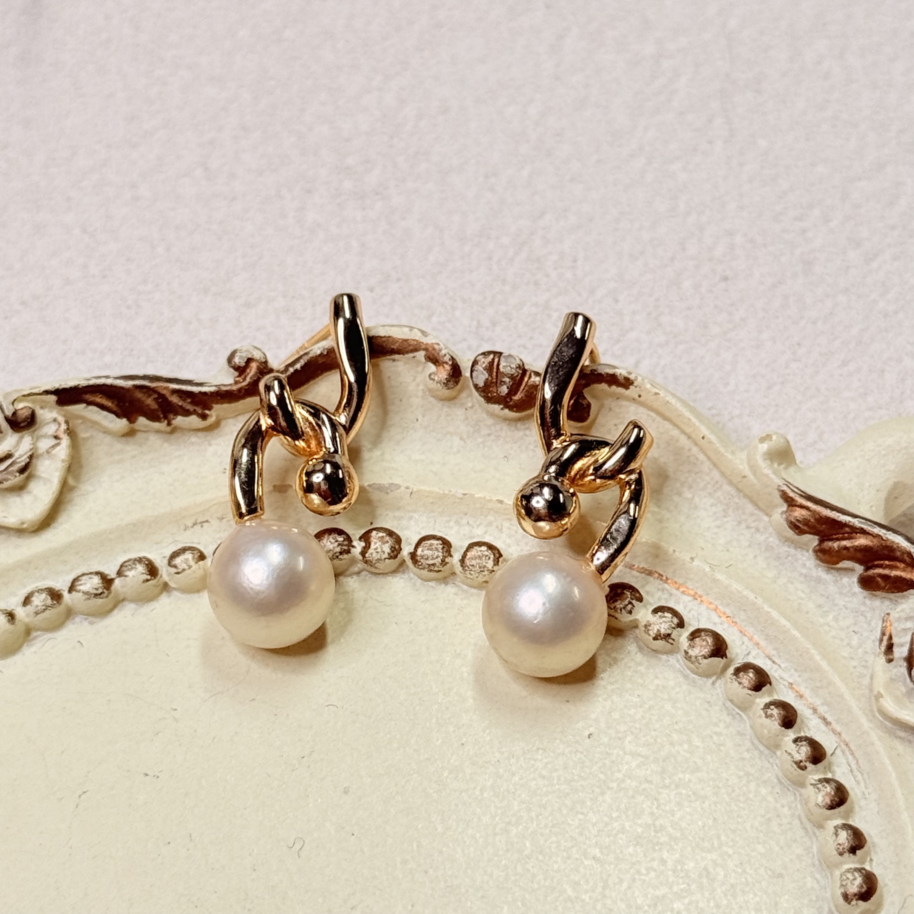 【六六中古】孤品天然海水珍珠s925耳钉ap8557珠子7.3