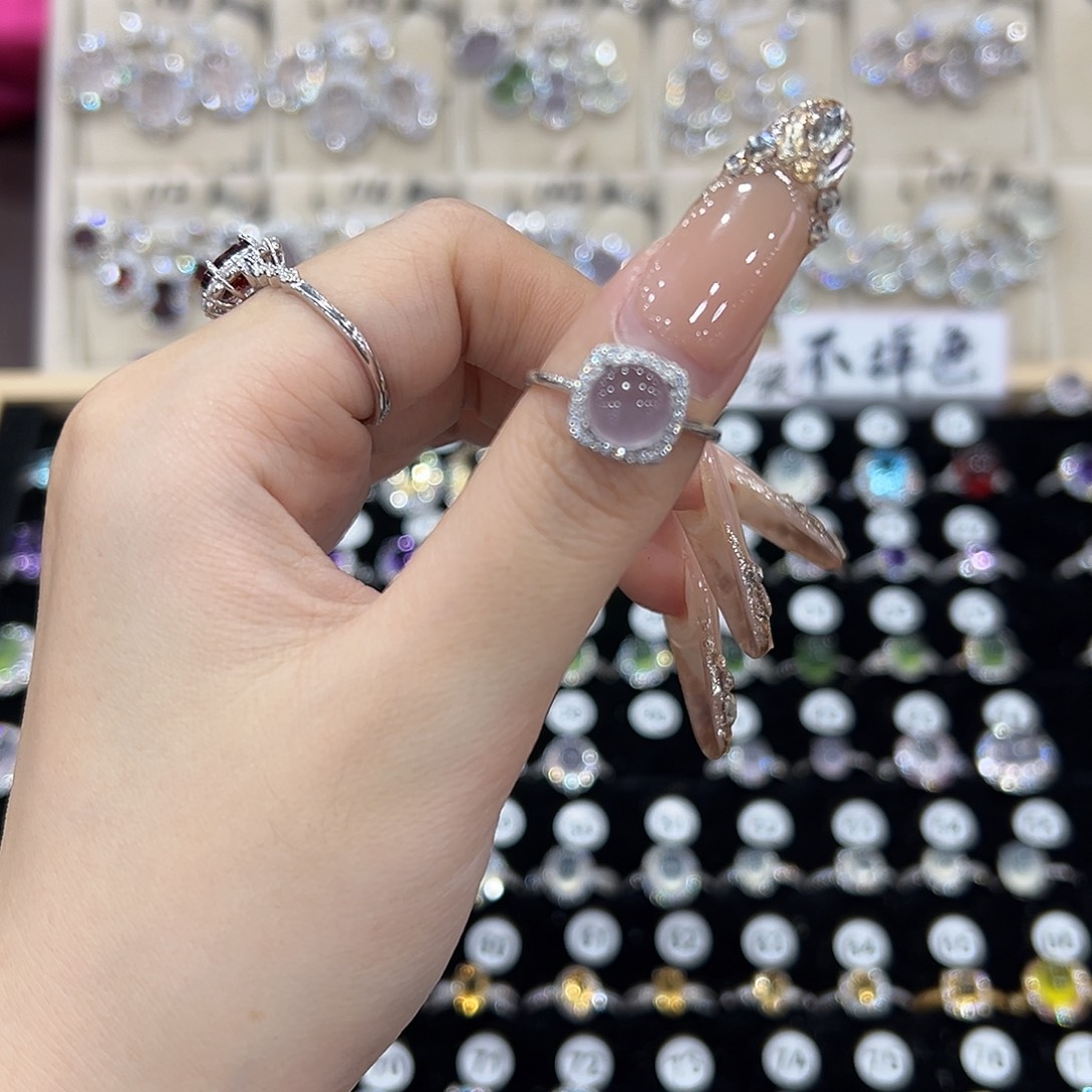 直***）银S925镶嵌萤石戒指